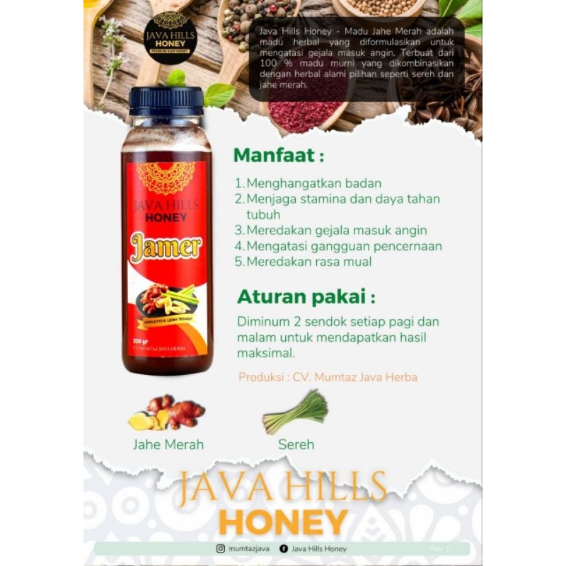 

Madu jahe merah java hills honey