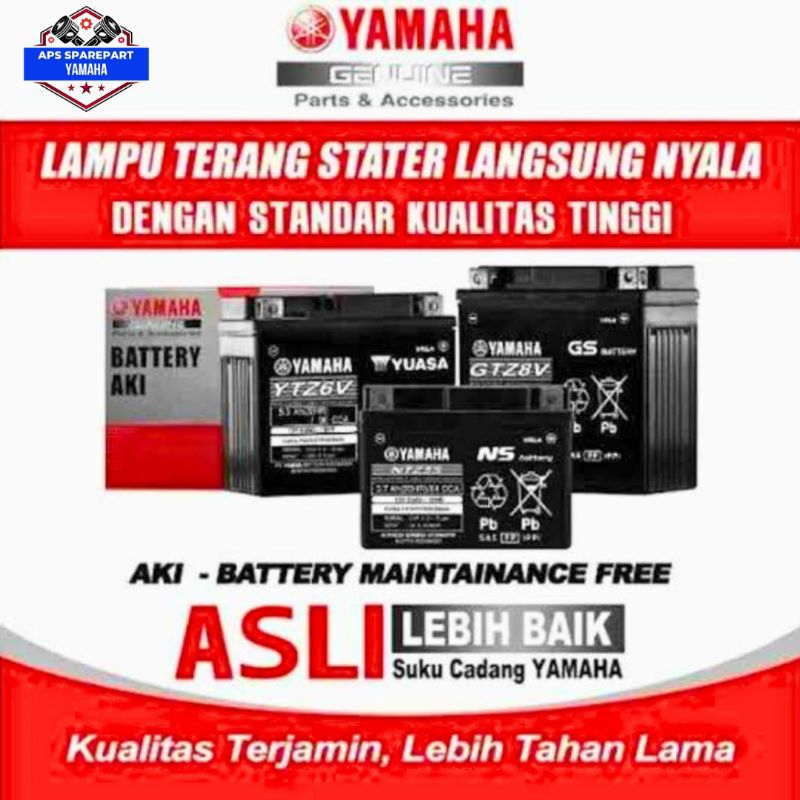Original baterai accu aki kering yamaha yuasa TZ4V YTZ5S YTZ6V UTS7V untuk semua motor DANESH