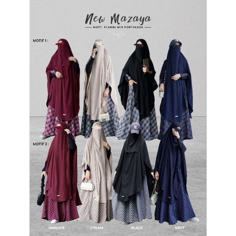 NEW MAZAYA BY DAMAIRA HIJAB/ GAMIS FLANEL/ GAMIS MOTIF KOTAK/ GAMIS FORMAL/ GAMIS KEKINIAN/ GAMIS TE