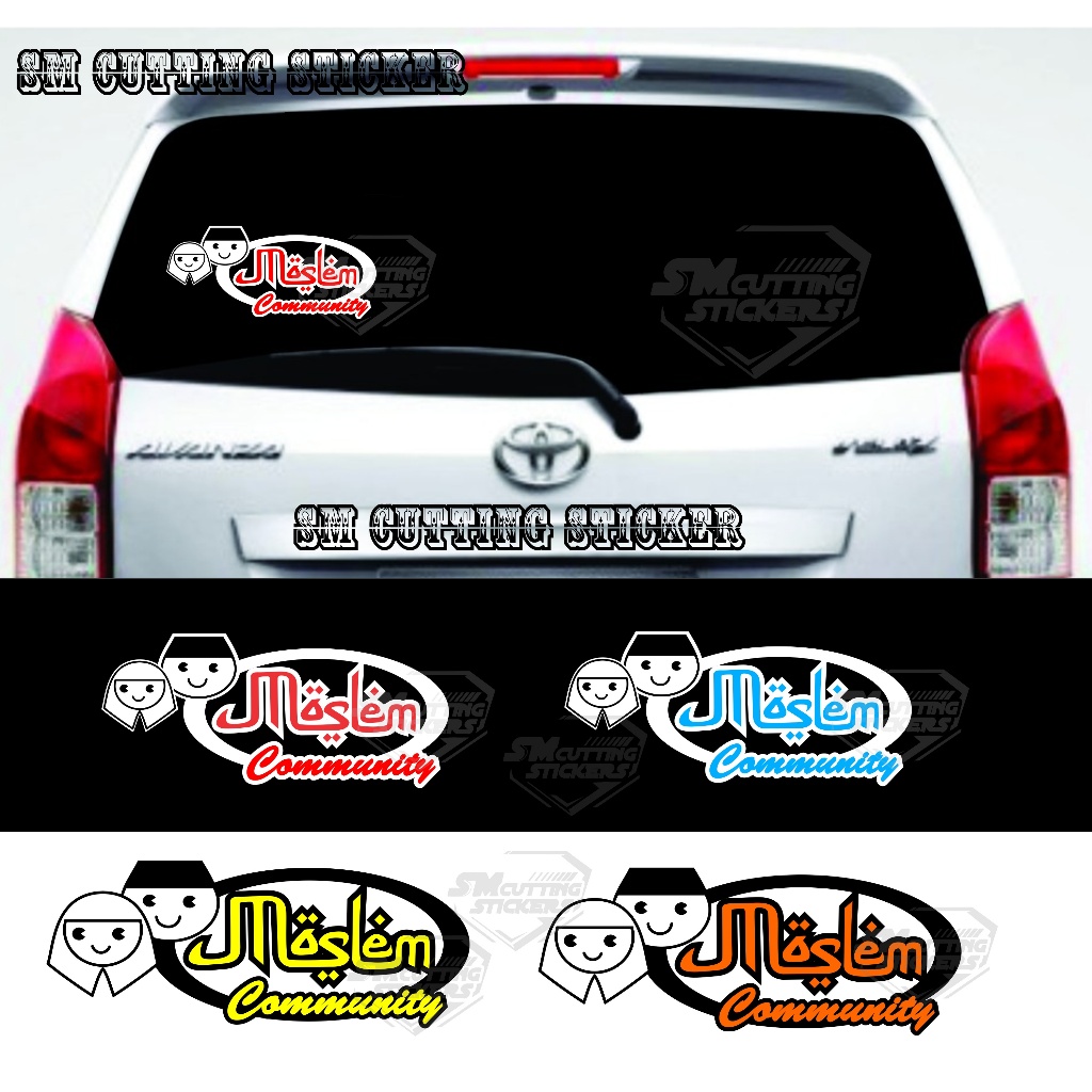 Stiker Variasi Muslim Cutting Sticker Mobil Variasi Muslim community Stiker Terbaru Promo.