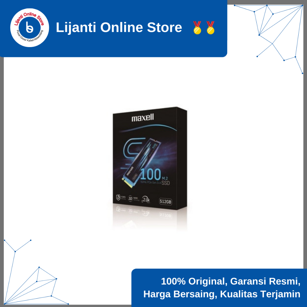 SSD MAXELL 256 M2 GB NVME PCle Gen 3X4 Produk Original Garansi 5 Tahun