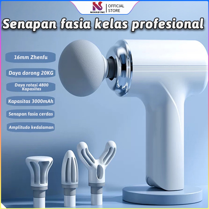 Senapan Fasia Elektrik Pemijat Otot Mini Kelas Profesional 4-In-1 Senapan Pijat Multifungsi Pria/Wan