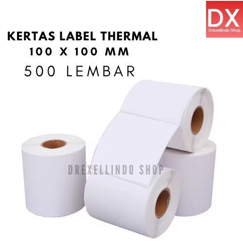

LABEL THERMAL 100 X 100 KERTAS STICKER BARCODE 100x100 mm Isi 500 Pcs