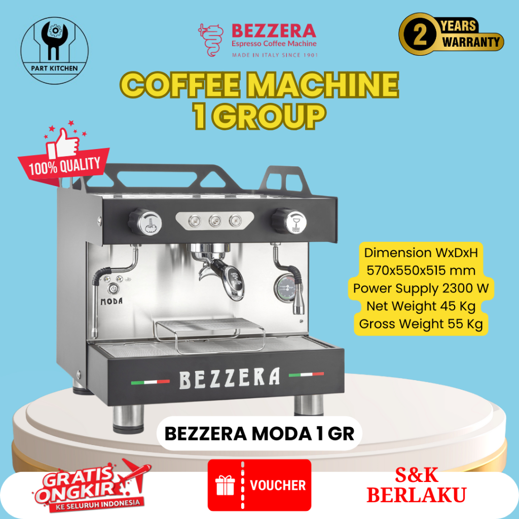 Coffee Machine Bezzera Moda 1 Group Mesin Kopi Bezzera