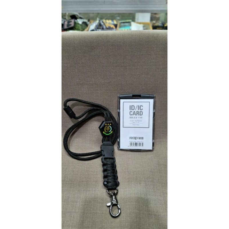 

kalung/lanyard tempat id akrilik warna tali biasa logo kejaksaan.kartu 1 muka.dasaran warna