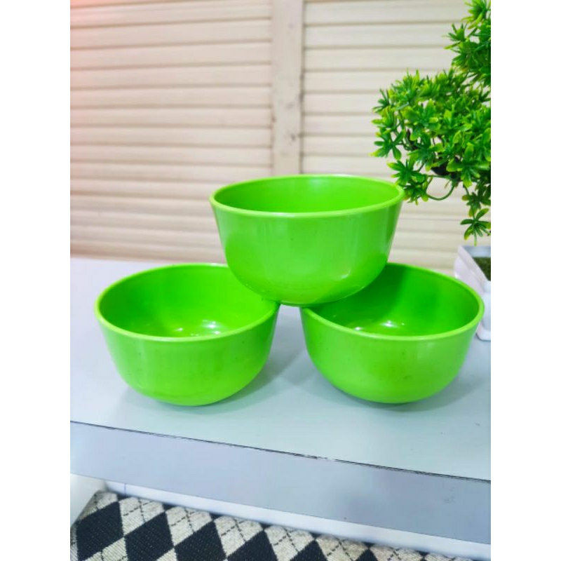 Mangkok Plastik mini HIJAU / Mangkok kecil / mangkuk sambel / Mangkok sarapan Anak bayi