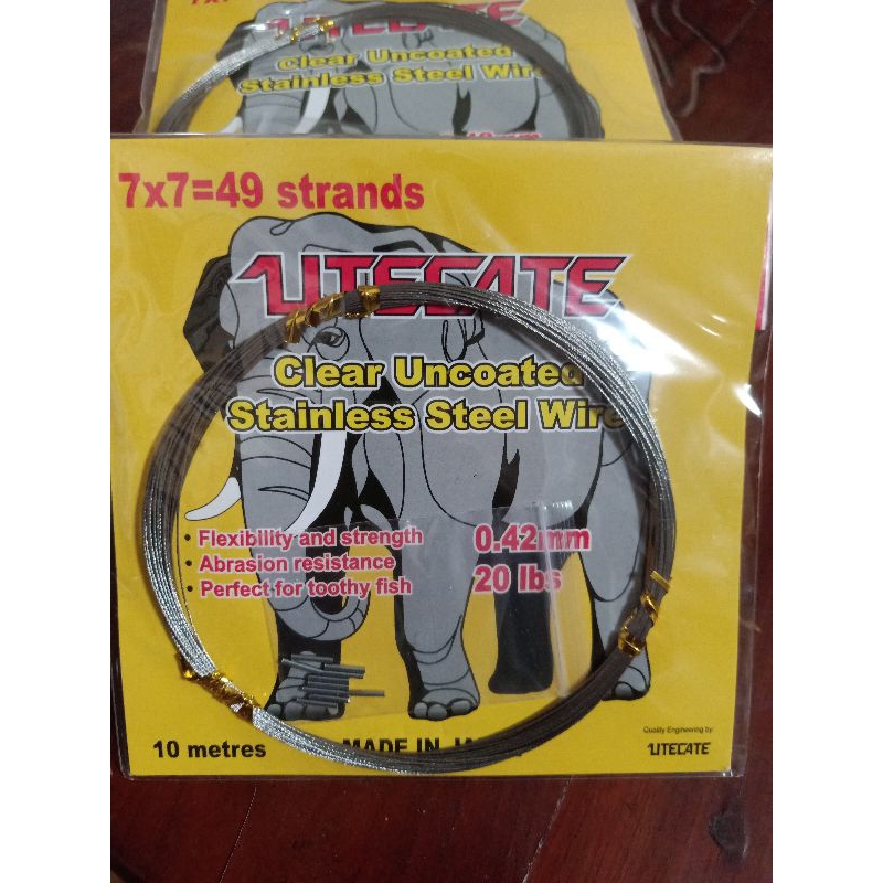 Kawat  stainless lentur/Khusus pancing cumi-cumi ukuran panjang 10 Meter 20lbs/ukuran 0.42mm