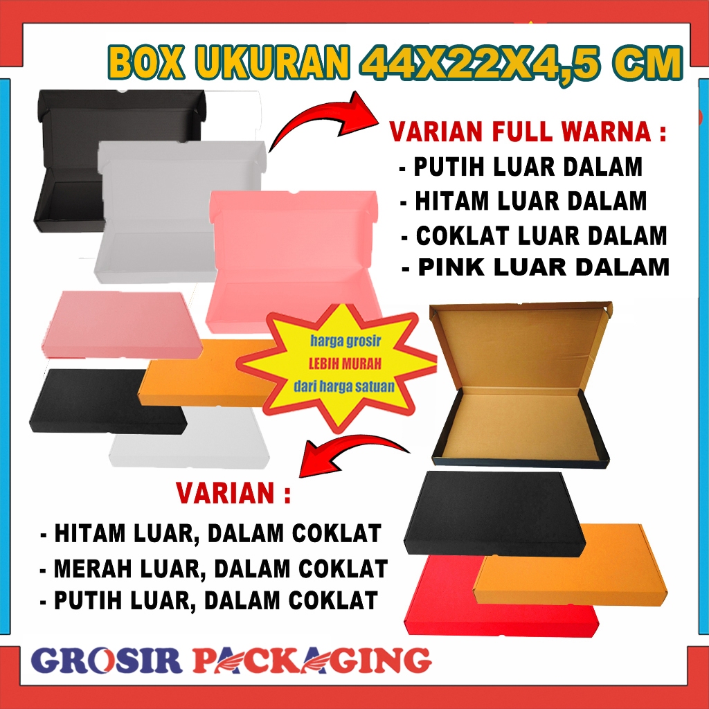 

Box 44x22x4,5 cm/Lipat Samping/Kardus/Karton Polos