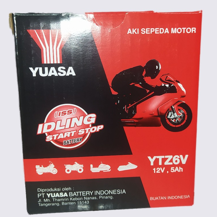 Aki Sepeda Motor YUASA YTZ6V Original