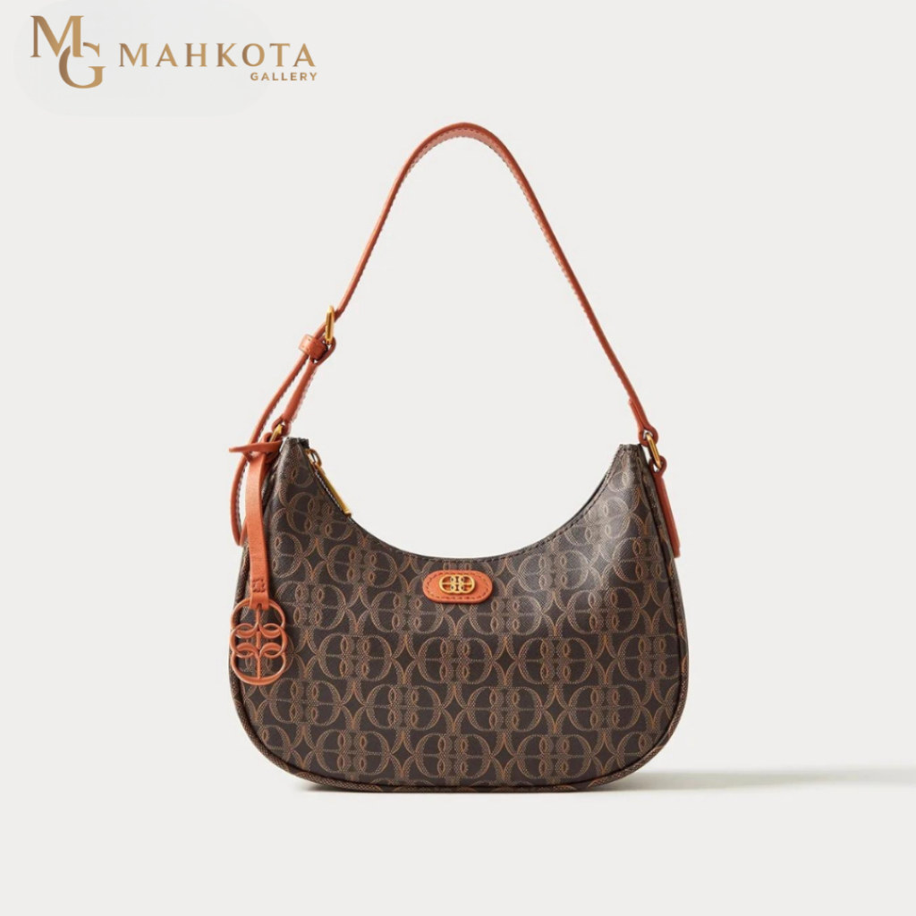 Tas Wanita Shoulder Bag Bonia 86566.018.05 La Luna Monogram Hobo Shoulder Bag Brown