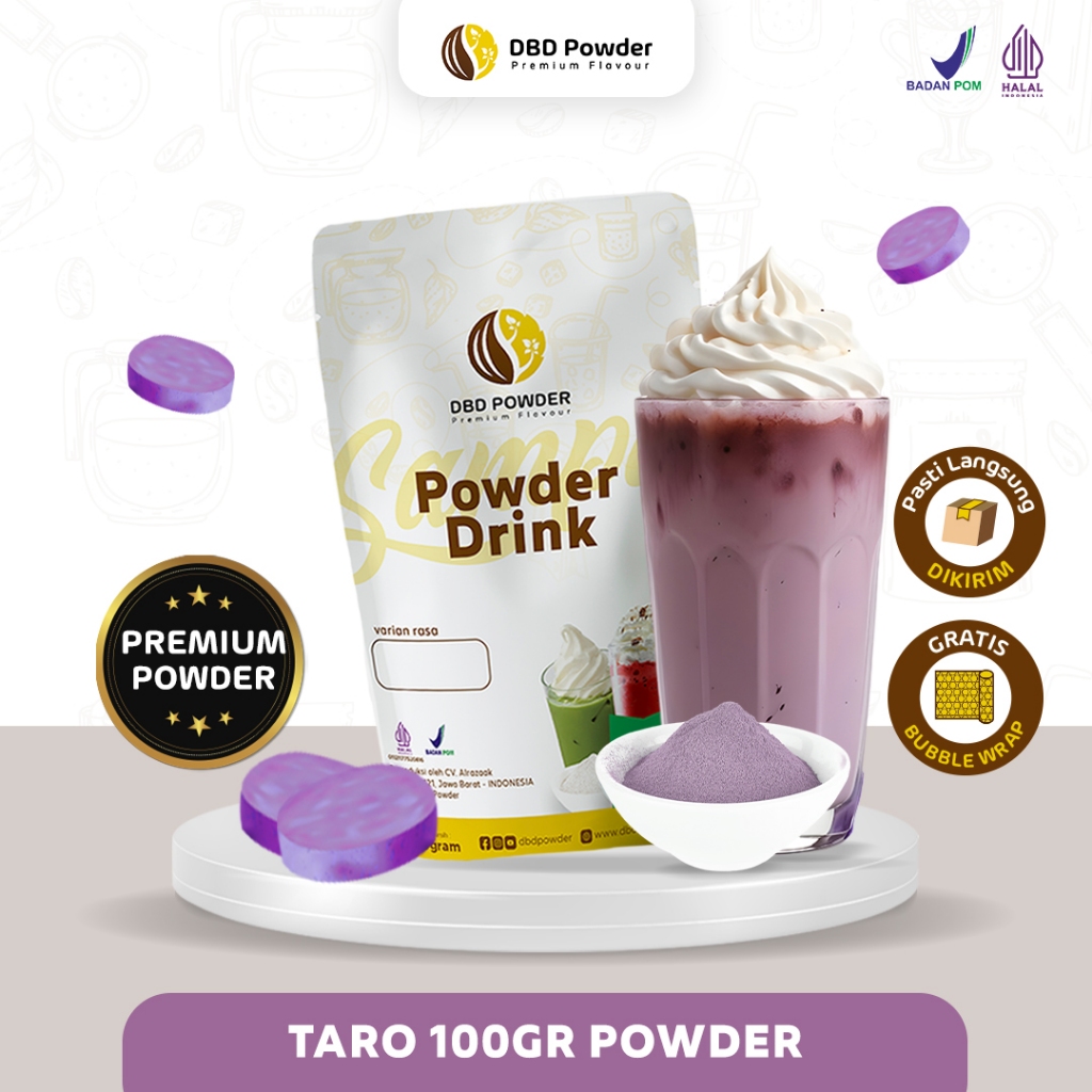 

Sample Bubuk Minuman Taro 100 Gram - Sample Powder Taro 100 Gram