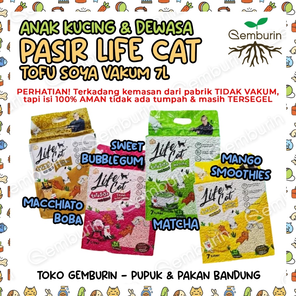 KODE F53G Life Cat Soya Pasir Kucing Tofu Gumpal Wangi Bagus 7L  Lifecat 7 Liter Food Grade Aman Unt