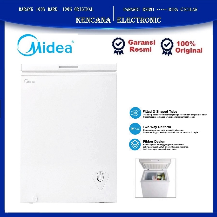 Midea Chest Freezer HS-129C 100Liter- Box Freezer 100Liter