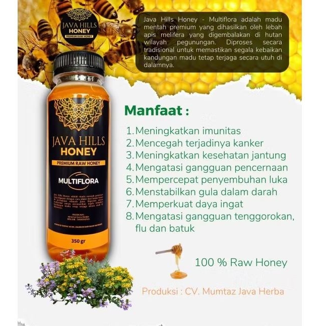 

madu mentah multiflora tanpa pemanasan