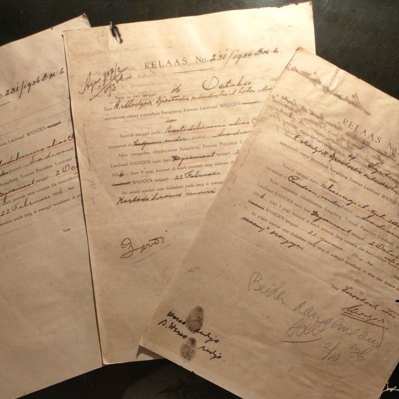 Dokumen Kuno Kota Madiun 1936 // Kertas Surat Panggilan