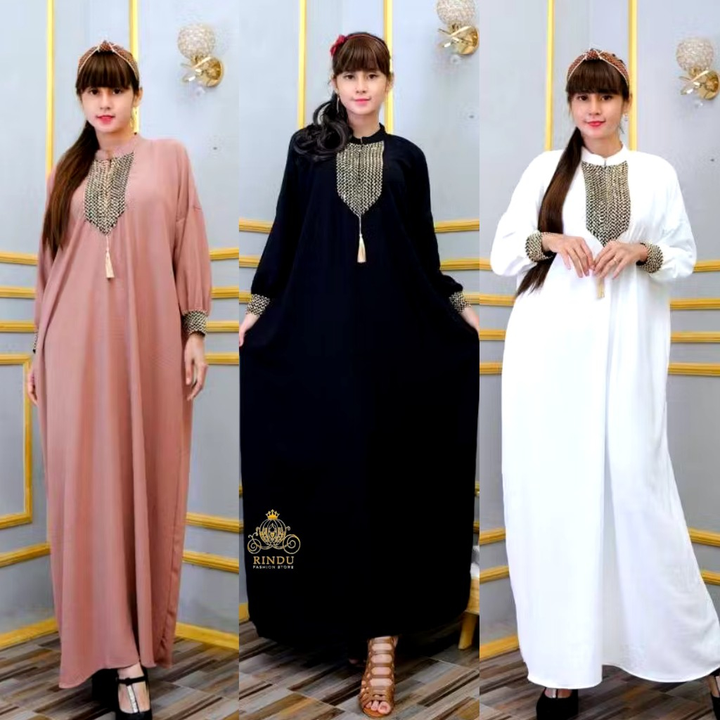 NEW Kaftan Sultan Polos Gamis Renda Super Jumbo Dress Kaftan Premium Abaya Arabian Wanita Muslim