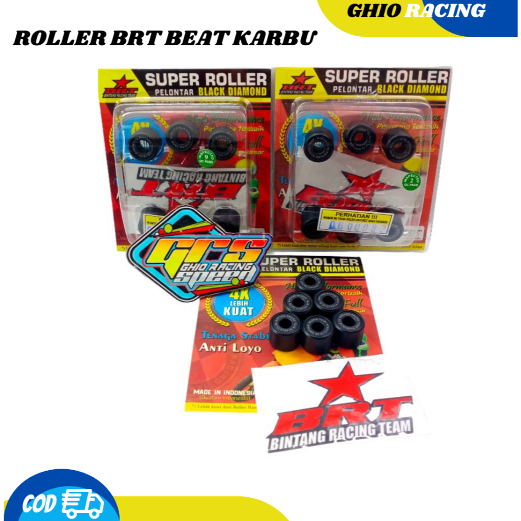 Roller Racing BRT Beat Scoopy Spacy Karbu Ready 7 8 9 10 11 12 Gram Mix Oplos Roller Ecer 3pcs Grs
