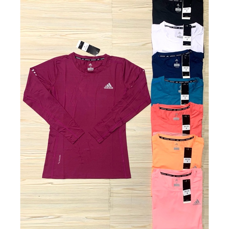 KODE U64J KAOS LENGAN PANJANG ADIDAS IMPORT LADIES THUMBLE IBU JARI JEMPOL TRAINING CLIMALITE AERORE