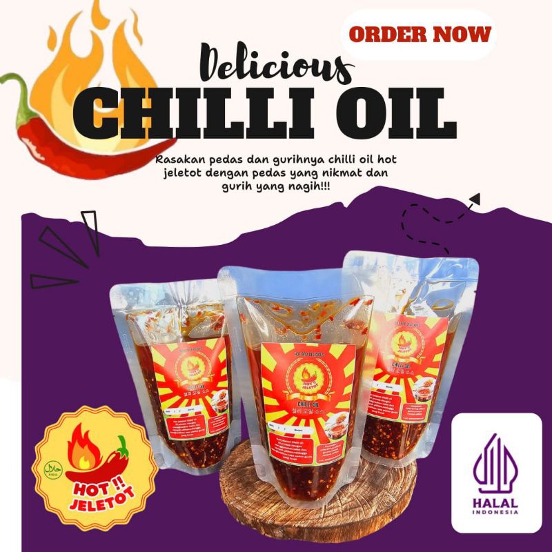 

CHILLI OIL hot jeletot 300 gram enak dan gurih banget mantap