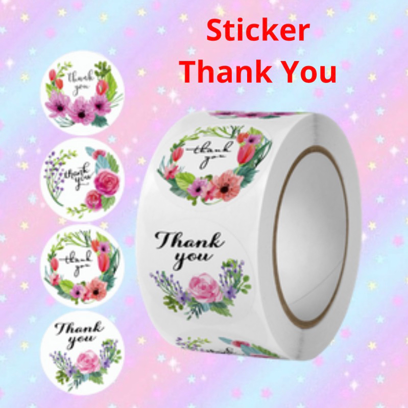 

Thank you label sticker makanan produk Stiker thank you 1 roll isi banyak