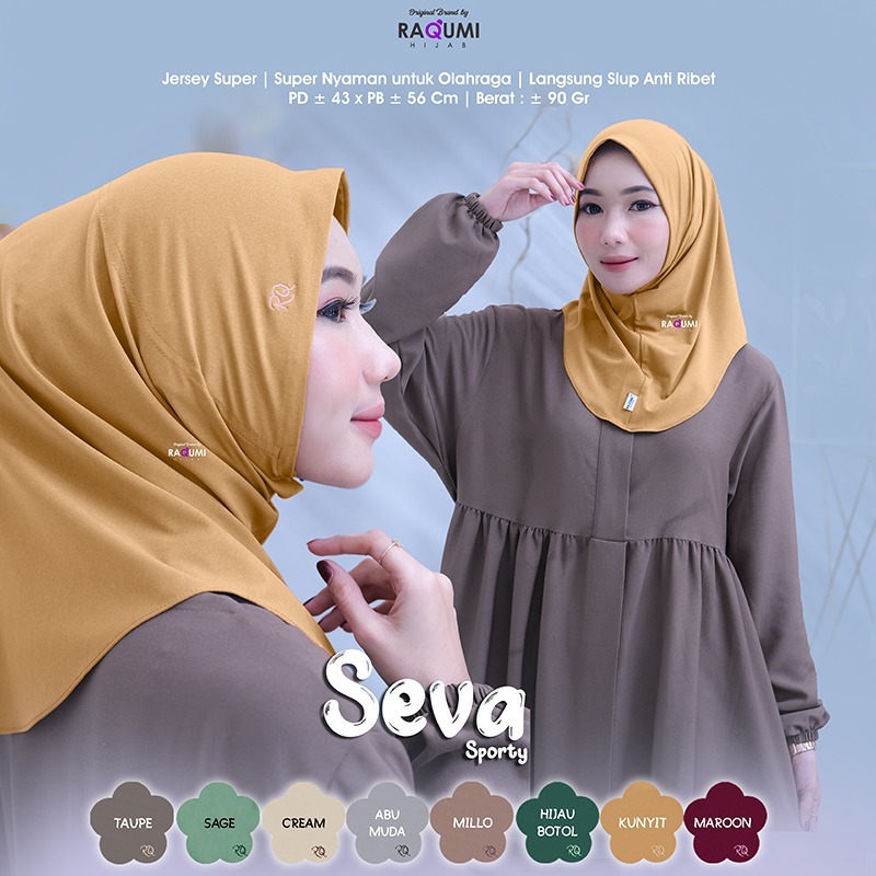 Seva Sporty Hijab original Raqumi Hijab Olahraga Hijab Daily Raqumi Hijab Jersey Super Hijab Seva Ra