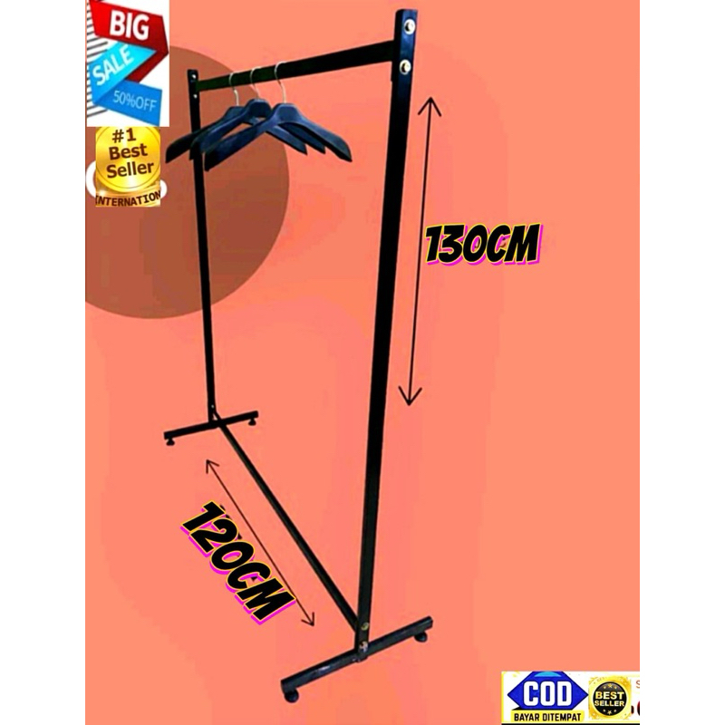 gawang baju minimalis/gawang baju besi/gantungan baju besi kuat