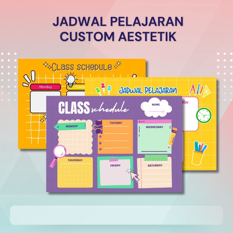 

JADWAL PELAJARAN AESTHETIC BEST SELLER - Poster sekolah jadwal pelajaran weekly planner