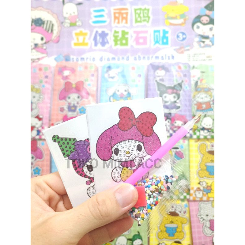 Mimi Acc Grosir 20 Pcs Diamond Painting Sanrio Stiker Stiker Diamond Painting Sanrio Stiker Sanrio