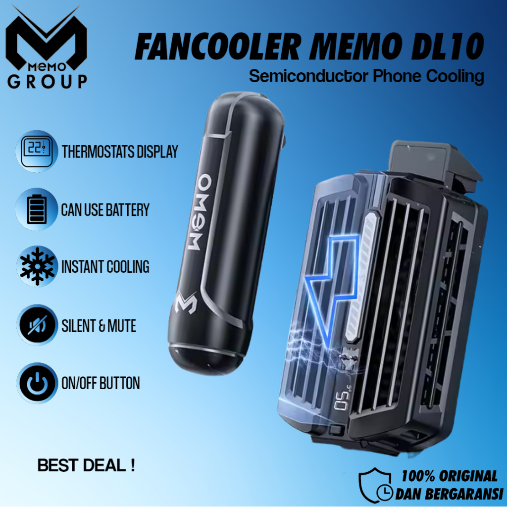 MEMO DL10 RGB Phone Fun Cooler Phone Mobile Cooler with 2000mAh Battery Portable / Pendingin HP Memo