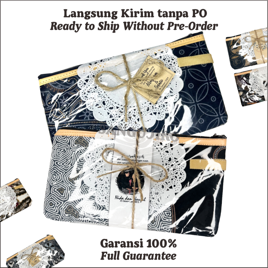 Paket Hemat 50 Pouch batik ukuran 19 x 11 cm dompet batik souvenir pernikahan dompet batik khas jogj