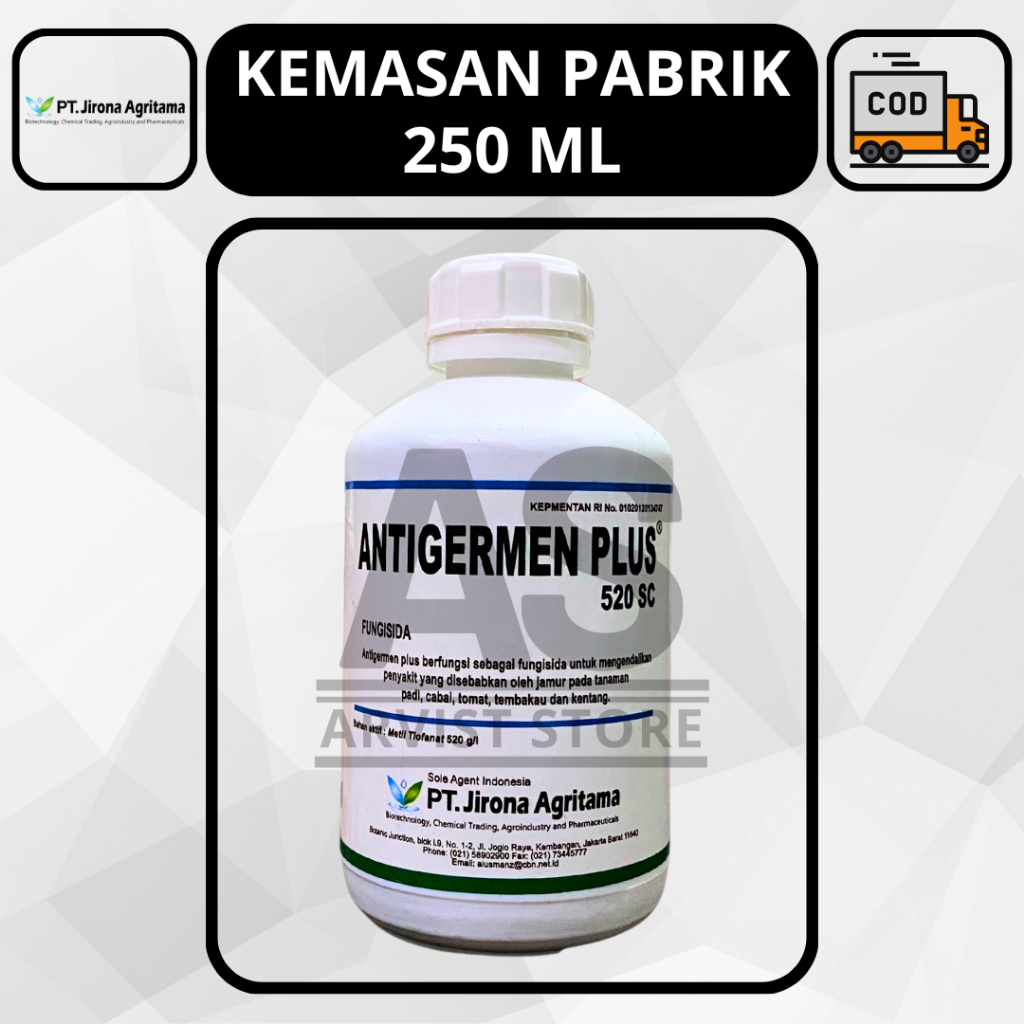 Fungisida Bakterisida Virusida ANTIGERMEN PLUS 520 SC 250ml Bahan Aktif Metil tiofanat 520 g/l