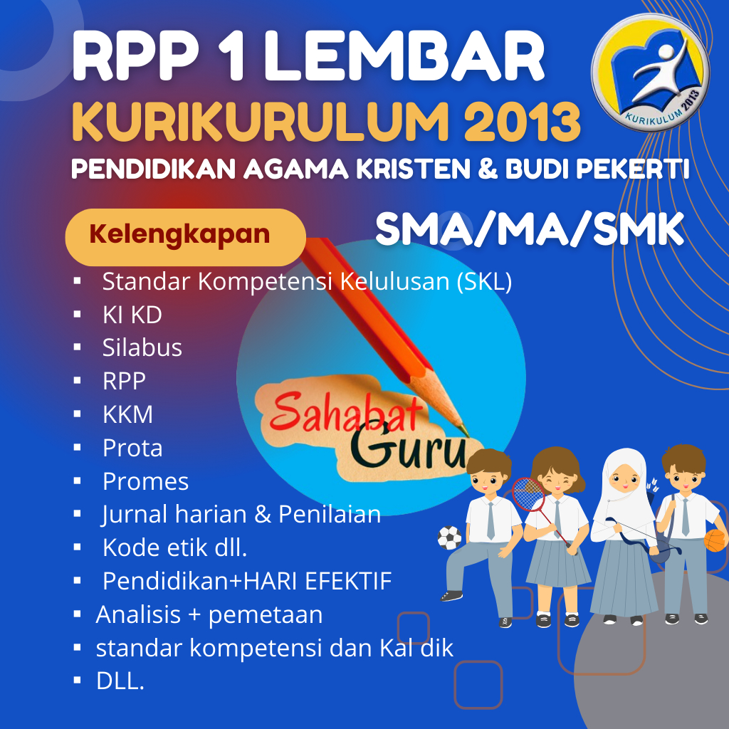 

RPP 1 LEMBAR PENDIDIKAN AGAMA KRISTEN SMA/SMK KURIKULUM 2013 LENGKAP