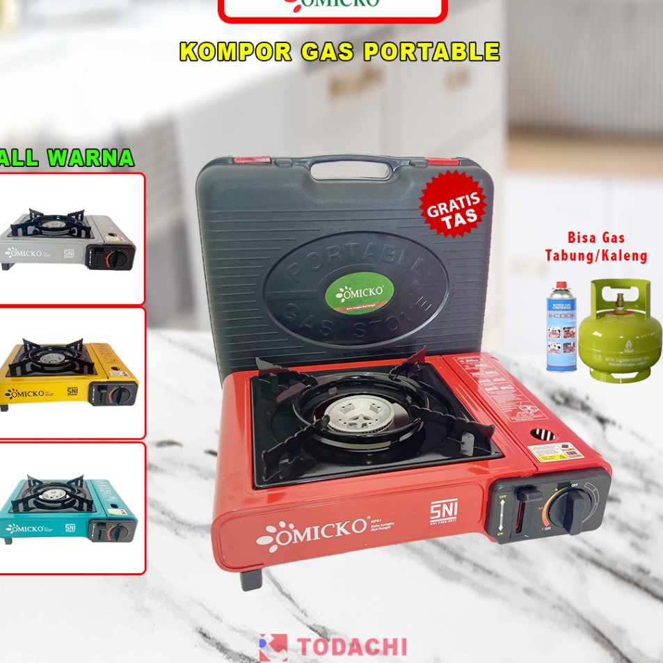 Paling Hemat  Todachi Omicko Kompor Gas Portable 1 Tungku 2 in 1 Kompor BBQ Camping Traveling mancin