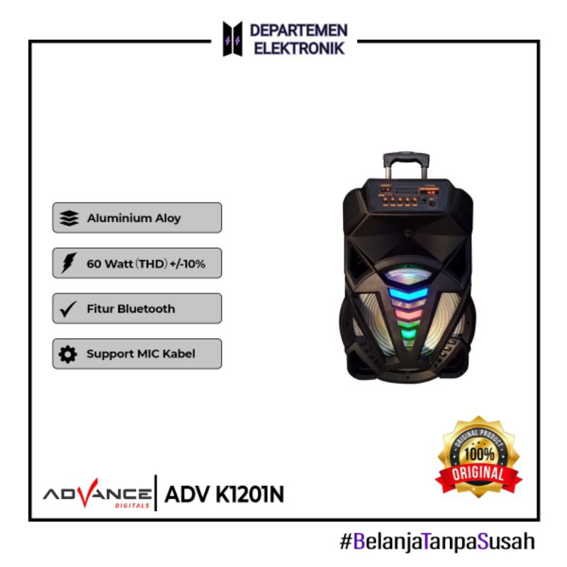 Speaker Bass Karaoke ADVANCE K 1201N Portable ADVANCE Speaker Bluetooth