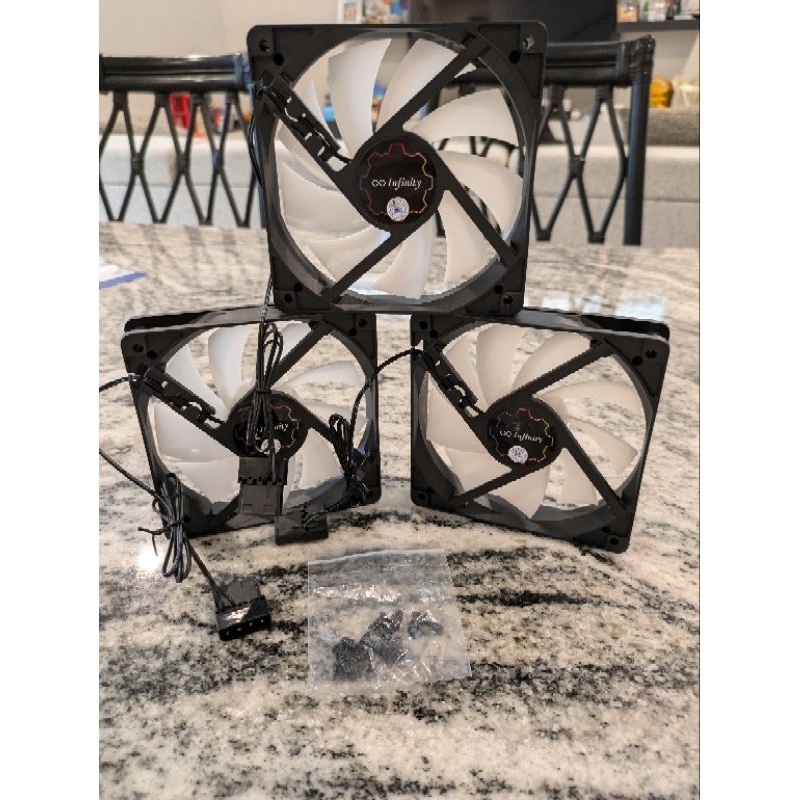 PC Fan Casing Infinity RGB LED Molex 12CM 120MM Kipas Casing (3 Fan)