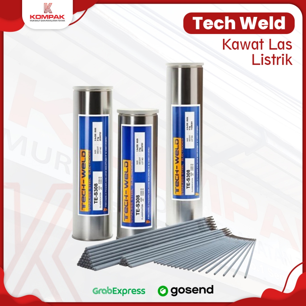 Kawat Las Stainless Steel 2.6 mm x 300mm TECHWELD Kawat Las Stainless 2,6mm Kawat Stainless 2.6mm TW