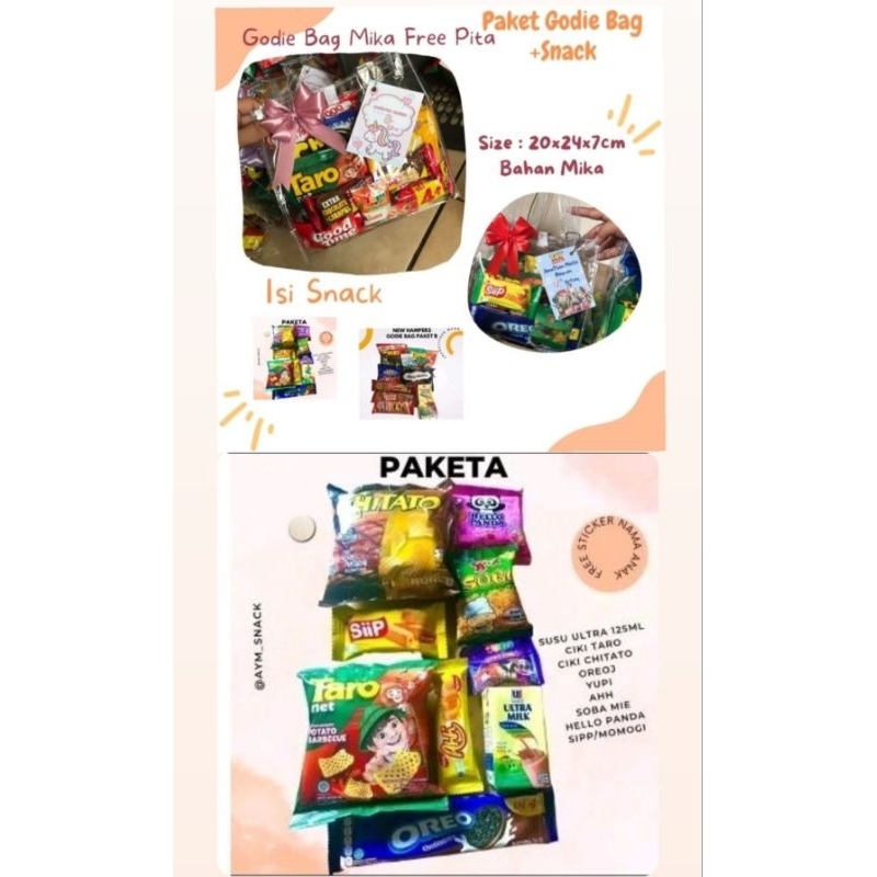 

Paket Snack Godie Bag Mika / Acara Ulang Tahun Anak