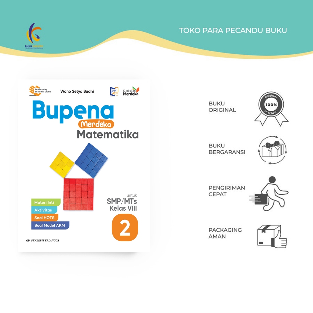 Buku Pelajaran - BUPENA MATEMATIKA SMP KLS.8/KM - WONO SETYA BUDHI - Erlangga - Bumifiksi