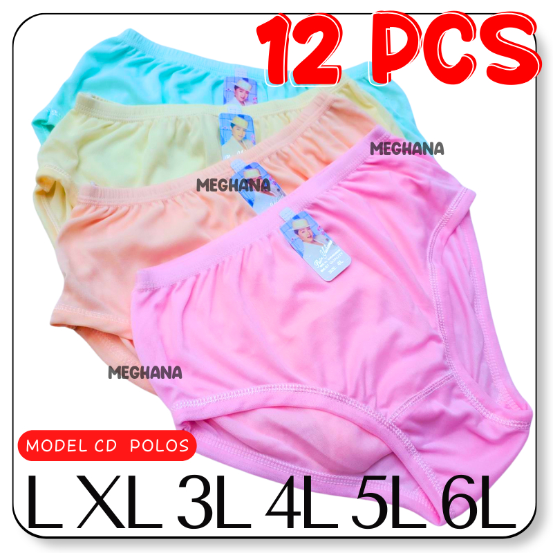 (L XL 3L 4L 5L 6L) 12 PCS CD WANITA CELANA DALAM 1 LUSIN JUMBO / GROSIR CD WANITA 1 LUSIN CD WANITA 