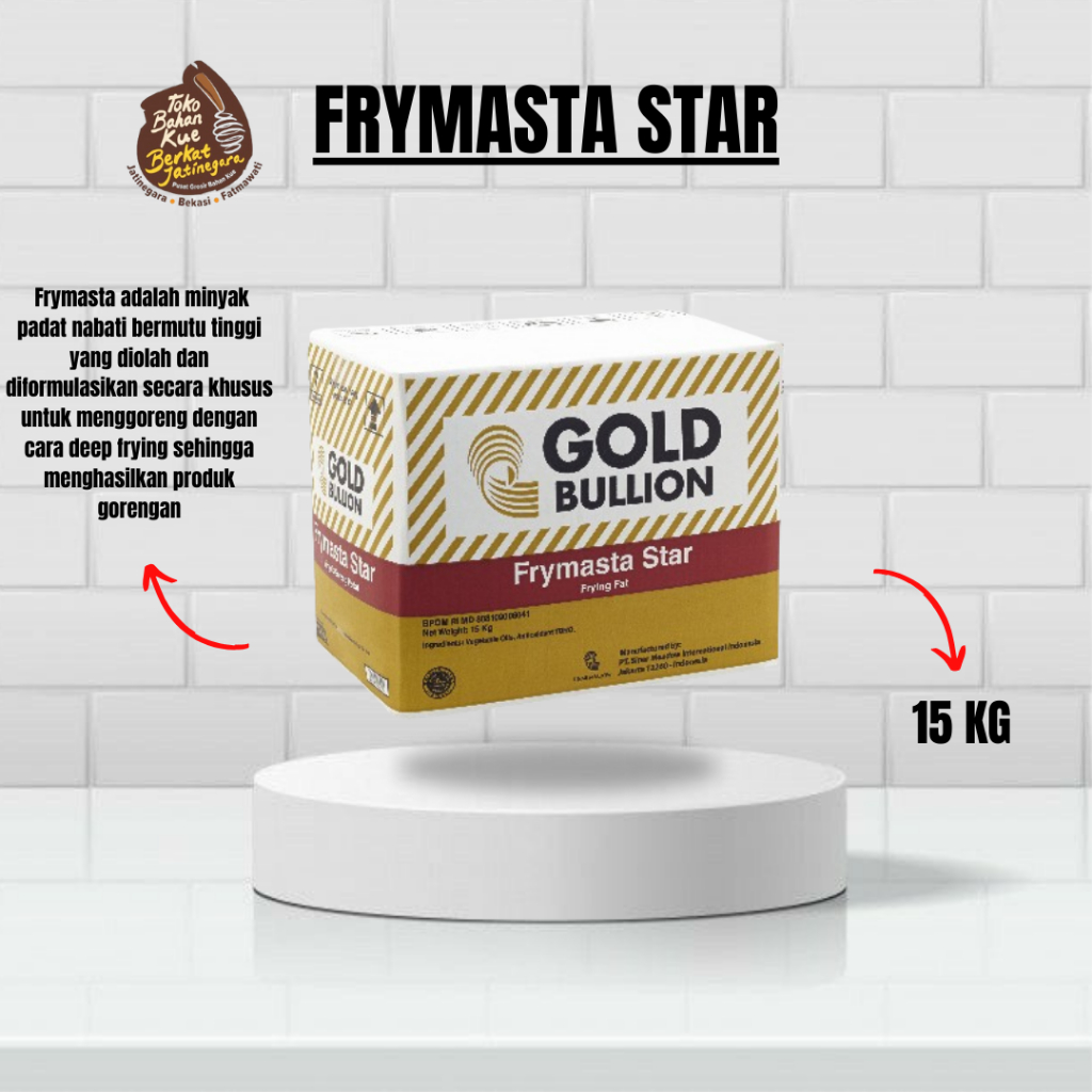 

FRYMASTA STAR GOLD BULLION / MINYAK GORENG PADAT 15 KG/ MINYAK DONAT