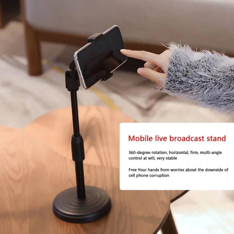 Broadcasting Stand Holder Hp Putar 360° Phone Holder Lipat Portabel Import Tripod Berdiri