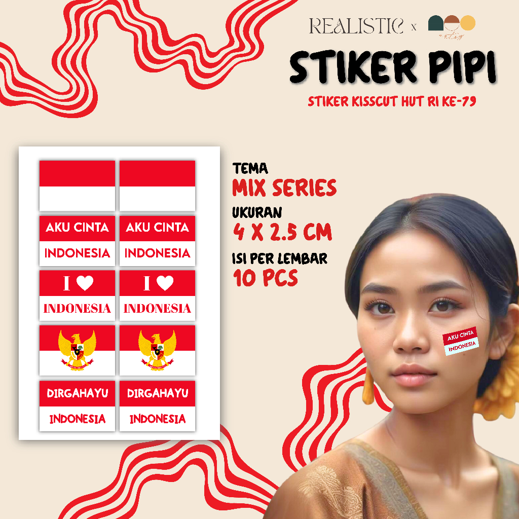 

Sticker Pipi Bendera Indonesia / Stiker bendera Indonesia Untuk Pipi / Stiker Tempel Pipi Bendera Merah Putih