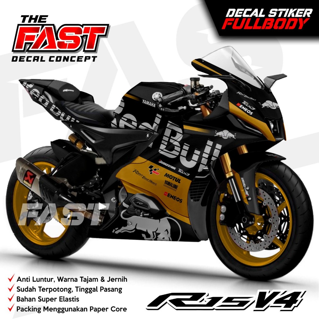 Decal R15 V4 Full Body Stiker R15 V4 Full Body Dekal R15 V4 RedBull Variasi Stiker R15 V4 Full Body 