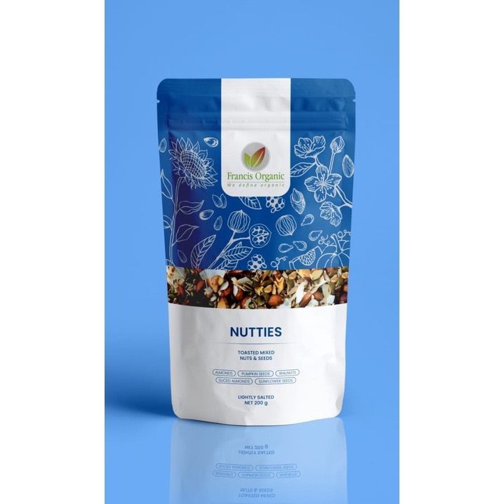 

Nutties- Mixed Nuts & Seeds (5 Macam Kacang & Biji-Bijian) Francis Organic 200 G