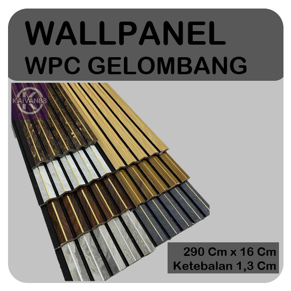 KAIVAN88 Wall Panel Wood Wall Panel Motif Gelombang 16 Cm x 290 Cm X KETEBALAN 1,3 CM