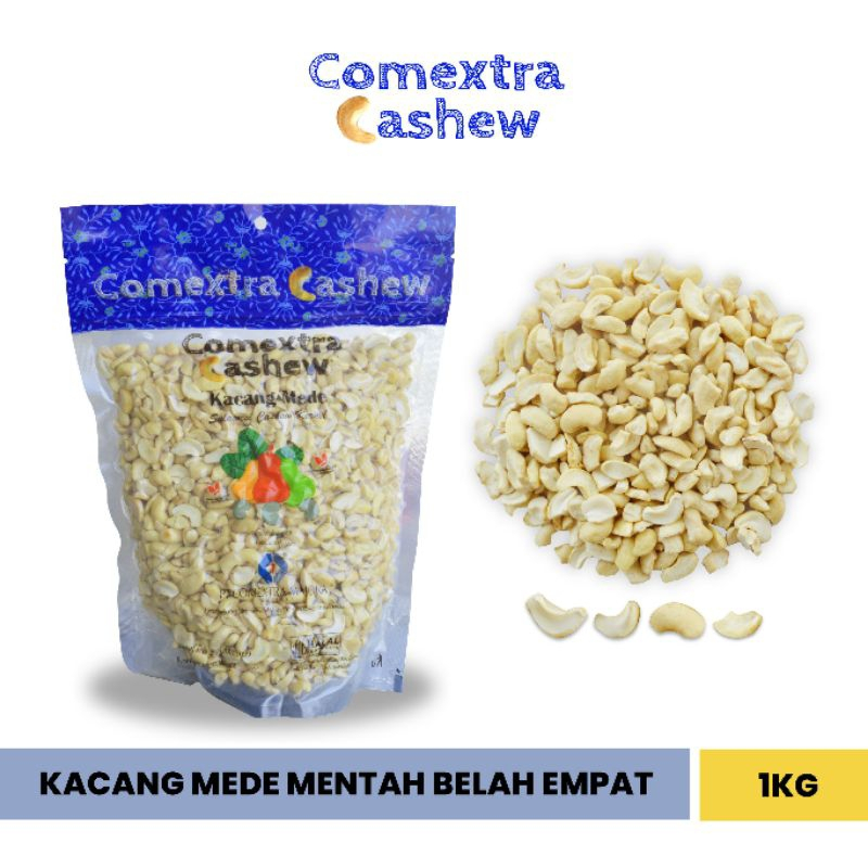 

Kacang Mede Comextra Mentah 1 Kg LWP Belah Empat - Cashew Mete Mente