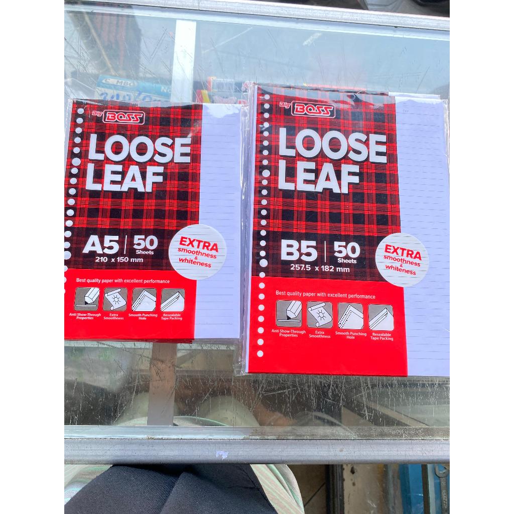 

ISI KERTAS BINDER BIGBOSS / LOOSE LEAF / UKURAN A5 50 LEMBAR / B5 50 LEMBAR