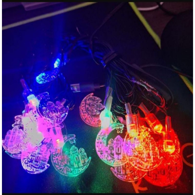 MASJID LAMPU HIAS TUMBLER / LAMPU TUMBLR LED RAINBOW MOTIF MASJID