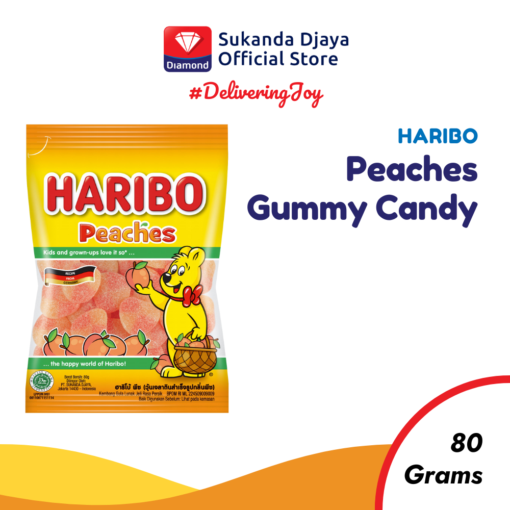 

Haribo Peaches Permen Gummy Candy Permen 80 Gr