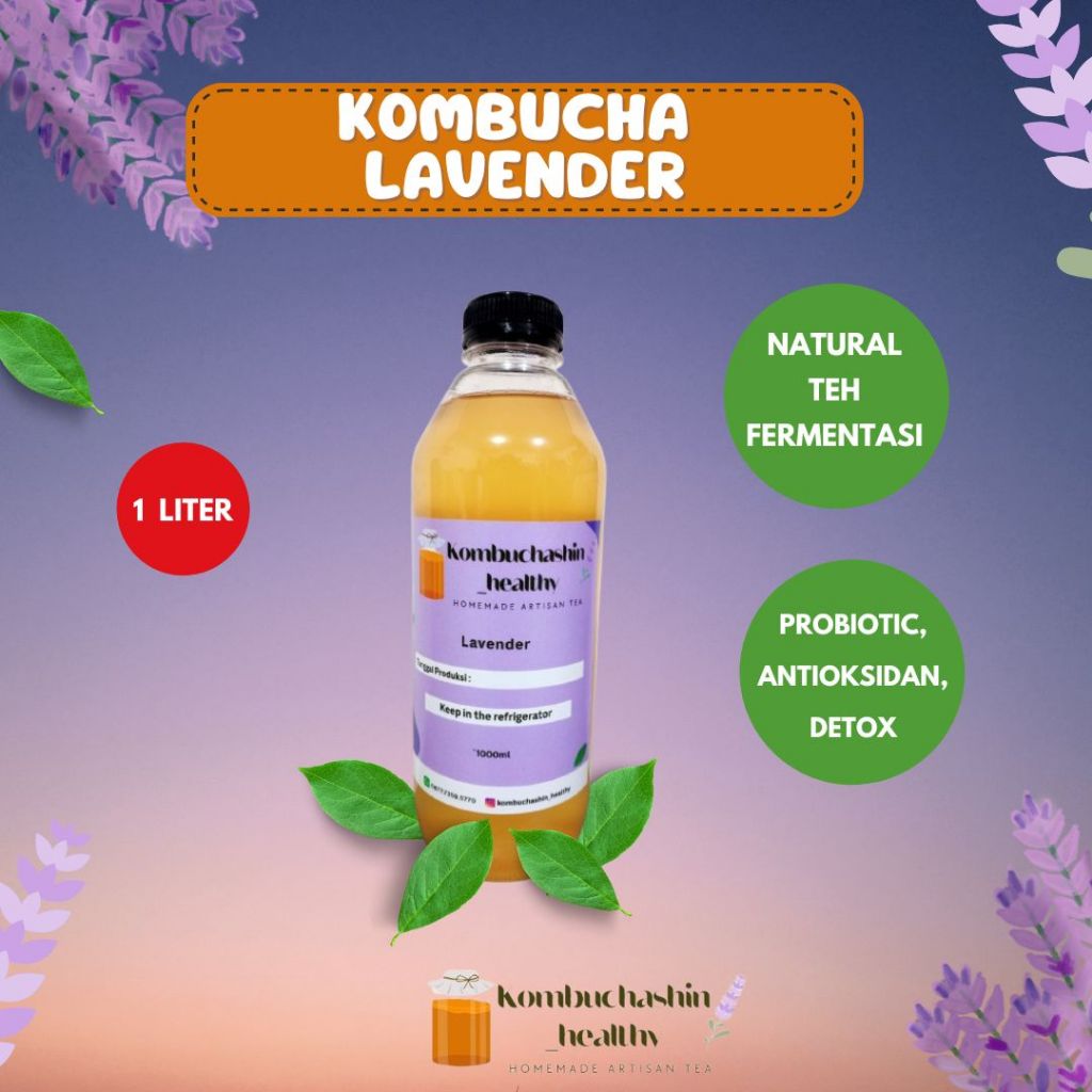 

KOMBUCHA LAVENDER 1 LITER Minuman Probiotik Baik Untuk Kesehatan Pencernaan